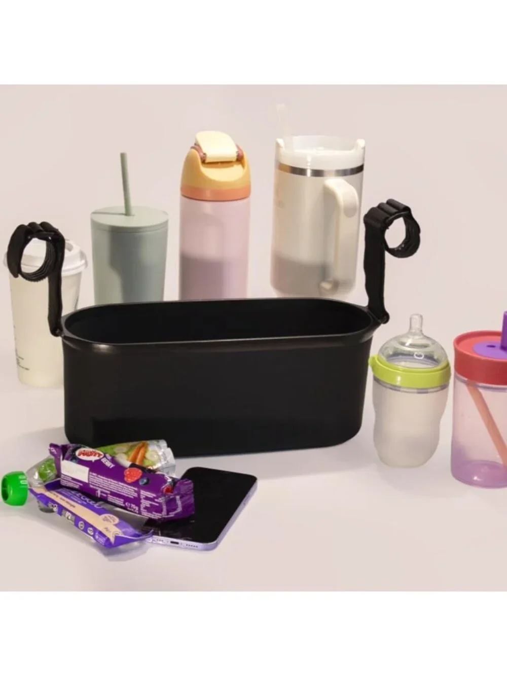 Waterproof Silicone Stroller Organizer with Cup Holders & Phone Storage